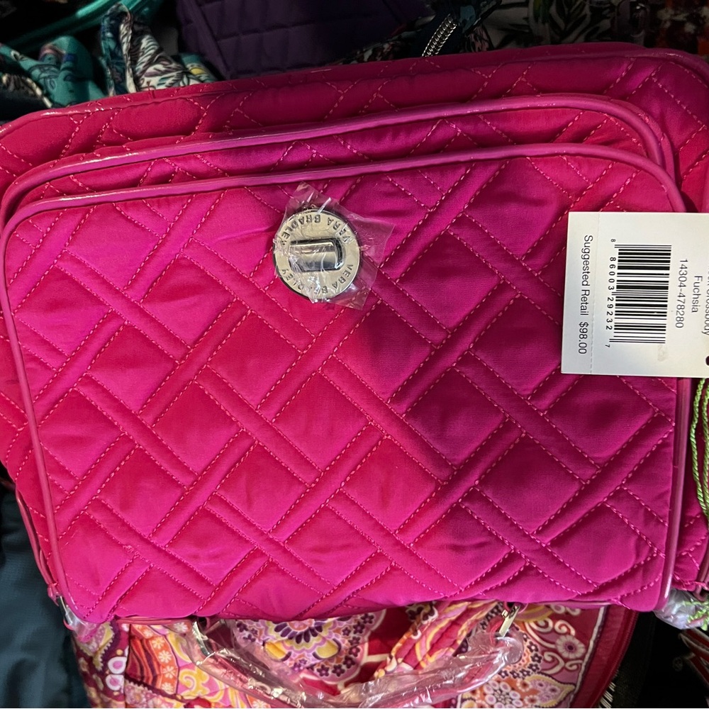 Vera Bradley Fuchsia Quilted Cosmetic Bag